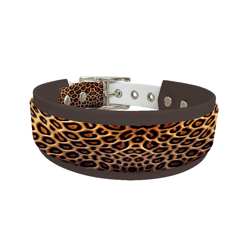 L'atelier du Fourmilier collier double 30 Collier double large pour chien en BioThane® imprimé – Collection fourrures et pelages – 38/25 mm