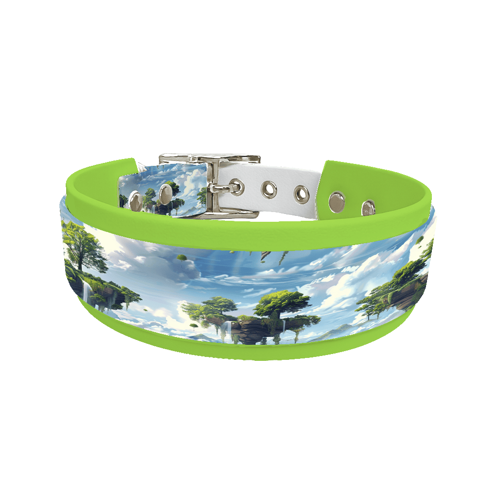 L'atelier du Fourmilier collier double 304 Collier double large pour chien en BioThane® imprimé – Collection paysage– 38/25 mm