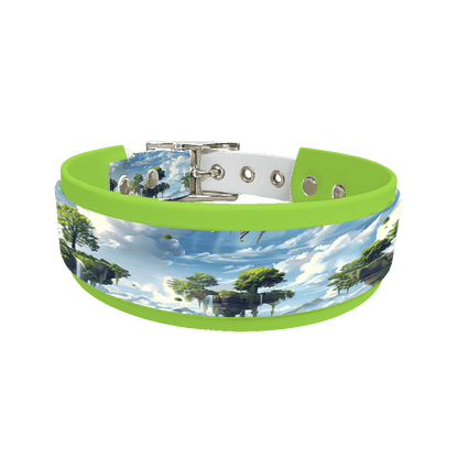 L'atelier du Fourmilier collier double 304 Collier double large pour chien en BioThane® imprimé – Collection paysage– 38/25 mm