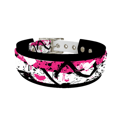 L'atelier du Fourmilier collier double 306 Collier double large pour chien en BioThane® imprimé – Collection abstrait – 38/25 mm