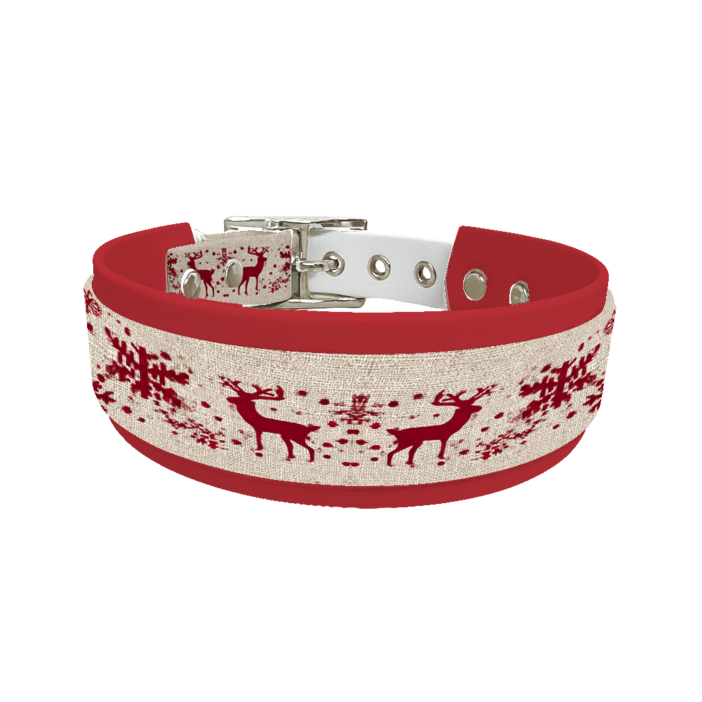 L'atelier du Fourmilier collier double 307 Colliers doubles pour chien – Collection Hiver & Noël (25 mm / 38 mm)