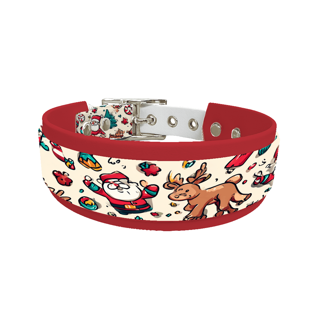 L'atelier du Fourmilier collier double 308 Colliers doubles pour chien – Collection Hiver & Noël (25 mm / 38 mm)