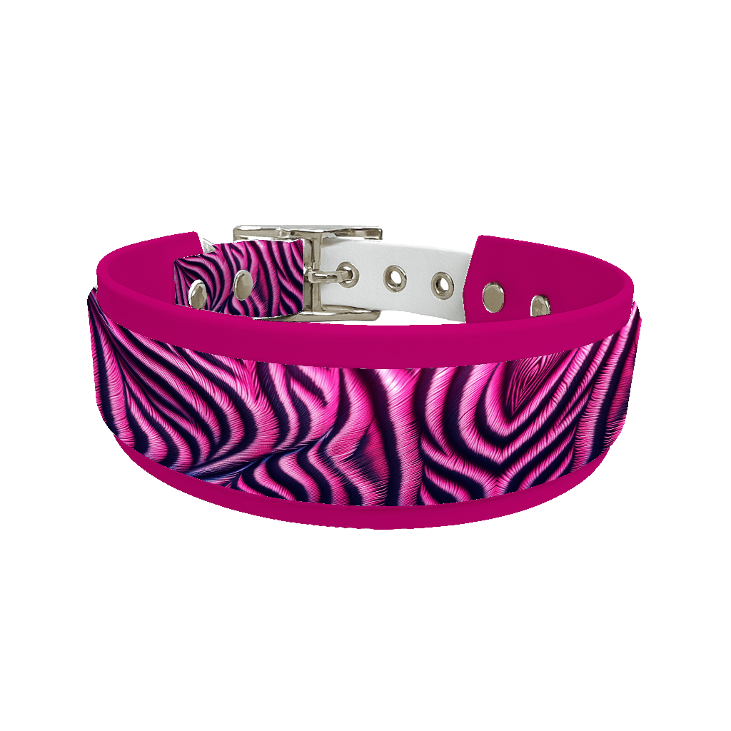 L'atelier du Fourmilier collier double 31 Collier double large pour chien en BioThane® imprimé – Collection fourrures et pelages – 38/25 mm