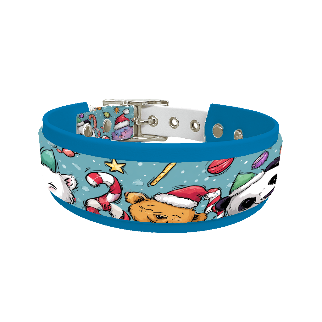 L'atelier du Fourmilier collier double 314 Colliers doubles pour chien – Collection Hiver & Noël (25 mm / 38 mm)