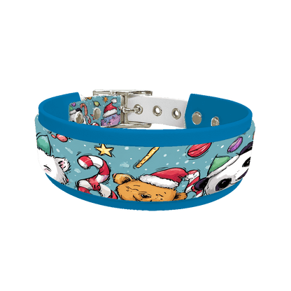 L'atelier du Fourmilier collier double 314 Colliers doubles pour chien – Collection Hiver & Noël (25 mm / 38 mm)