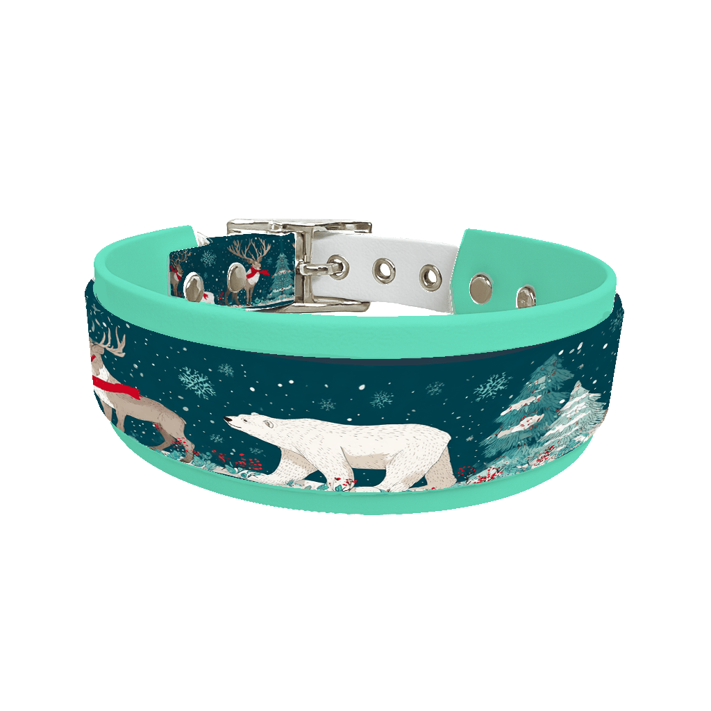 L'atelier du Fourmilier collier double 318 Colliers doubles pour chien – Collection Hiver & Noël (25 mm / 38 mm)