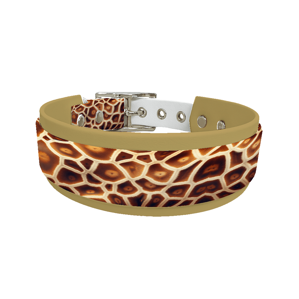 L'atelier du Fourmilier collier double 32 Collier double large pour chien en BioThane® imprimé – Collection fourrures et pelages – 38/25 mm