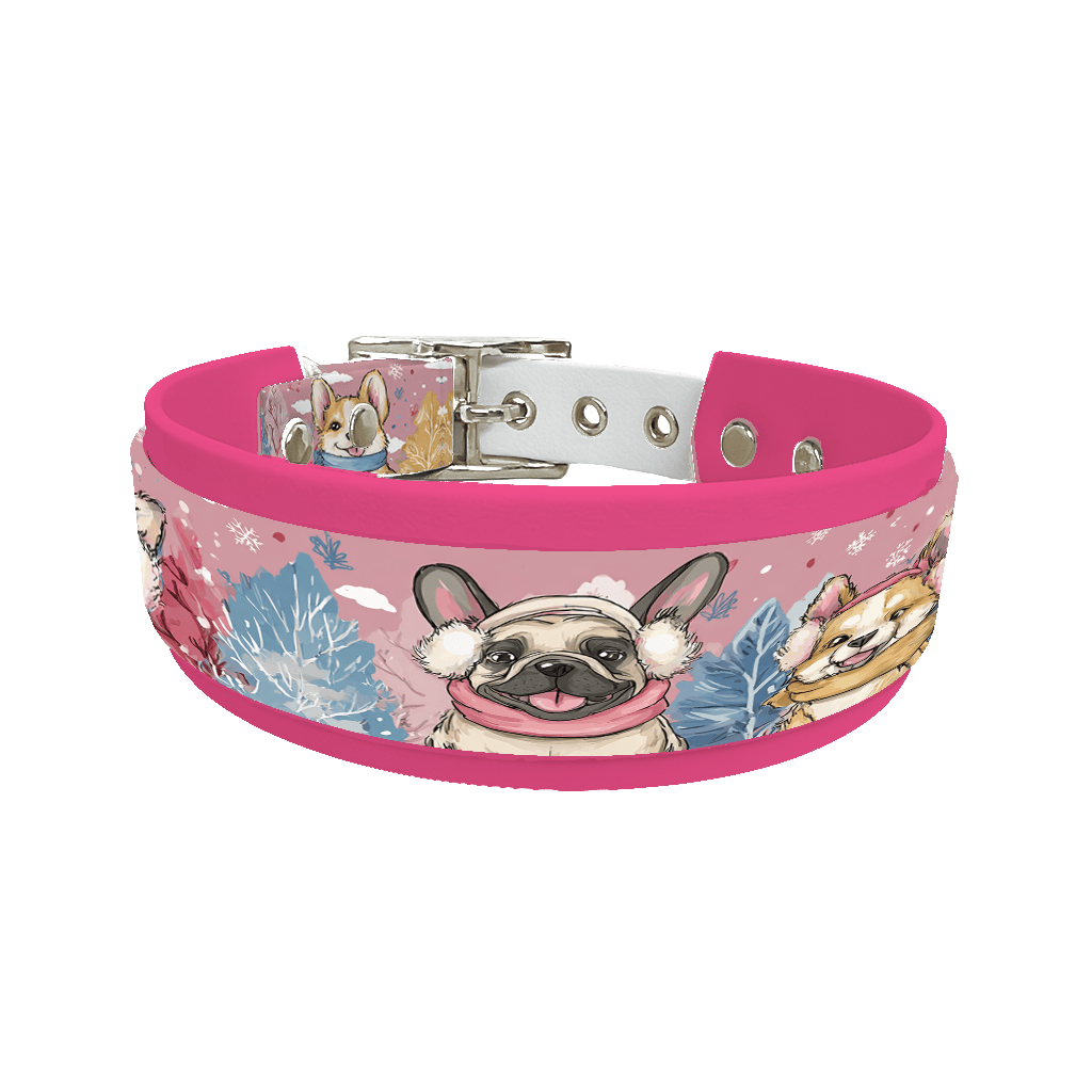 L'atelier du Fourmilier collier double 331 Colliers doubles pour chien – Collection Hiver & Noël (25 mm / 38 mm)