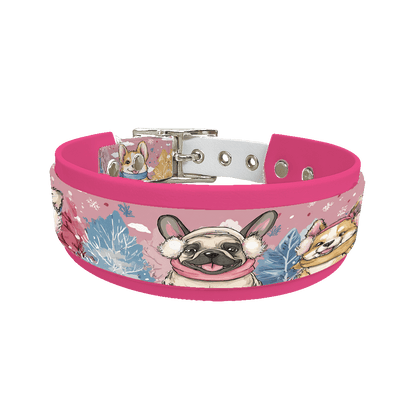 L'atelier du Fourmilier collier double 331 Colliers doubles pour chien – Collection Hiver & Noël (25 mm / 38 mm)