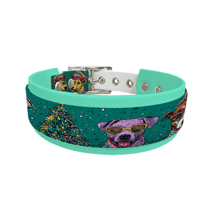 L'atelier du Fourmilier collier double 332 Colliers doubles pour chien – Collection Hiver & Noël (25 mm / 38 mm)