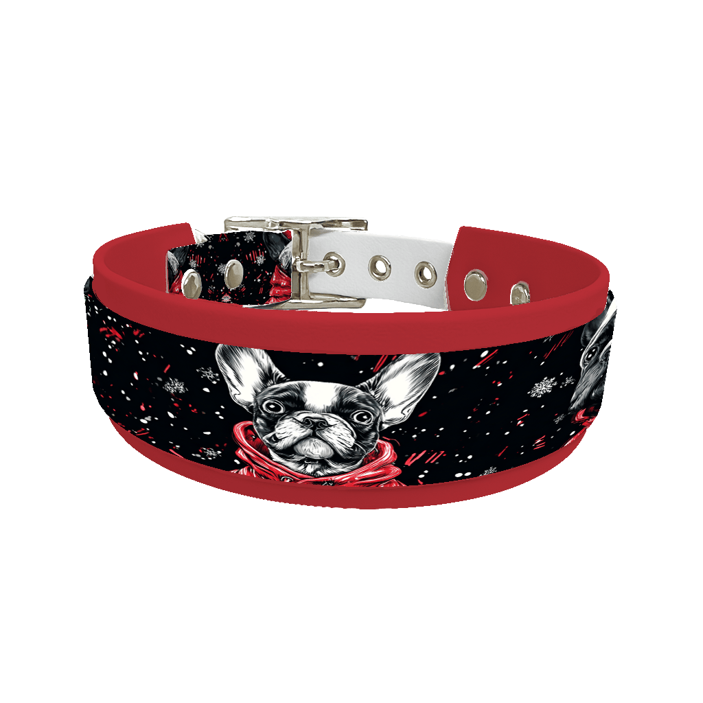L'atelier du Fourmilier collier double 333 Colliers doubles pour chien – Collection Hiver & Noël (25 mm / 38 mm)