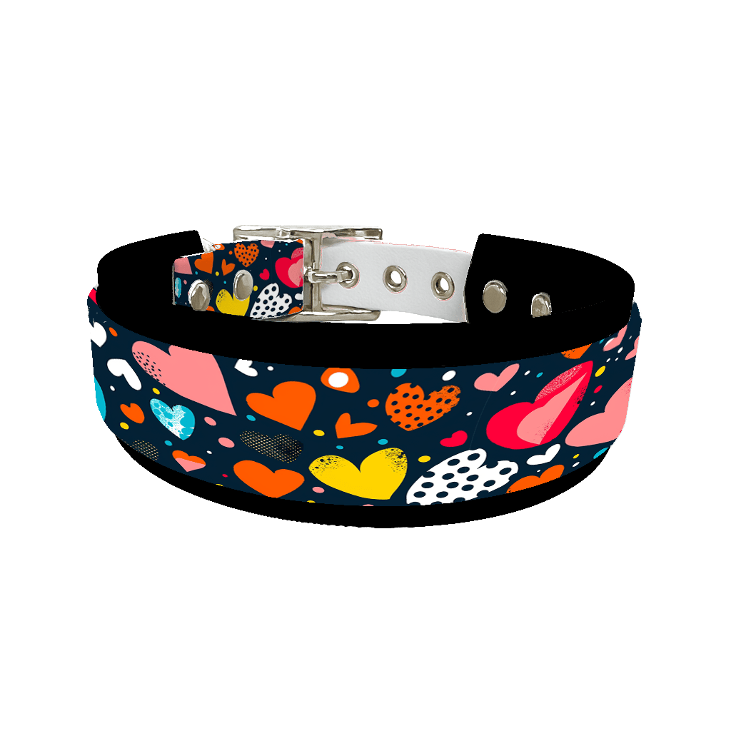 L'atelier du Fourmilier collier double 346 Colliers doubles pour chien – Collection Saint-Valentin (25 mm / 38 mm)