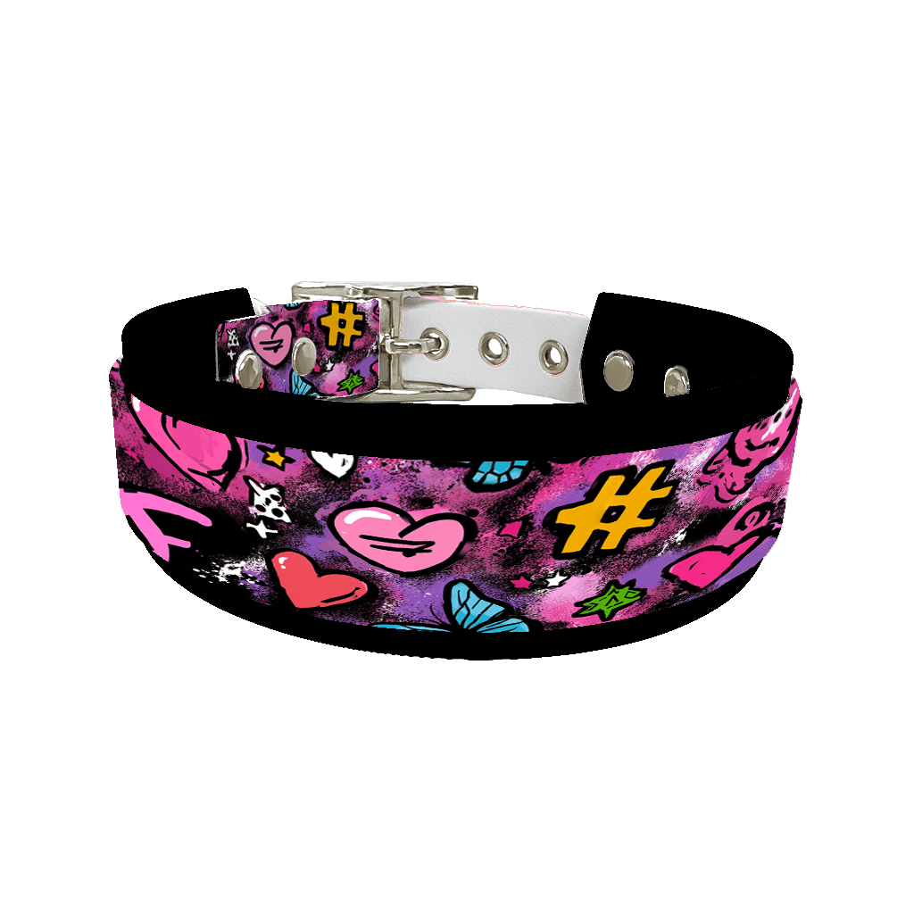 L'atelier du Fourmilier collier double 358 Colliers doubles pour chien – Collection Saint-Valentin (25 mm / 38 mm)