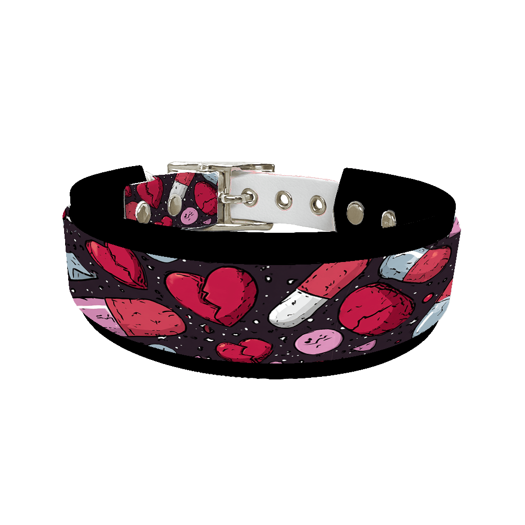 L'atelier du Fourmilier collier double 366 Colliers doubles pour chien – Collection Saint-Valentin (25 mm / 38 mm)