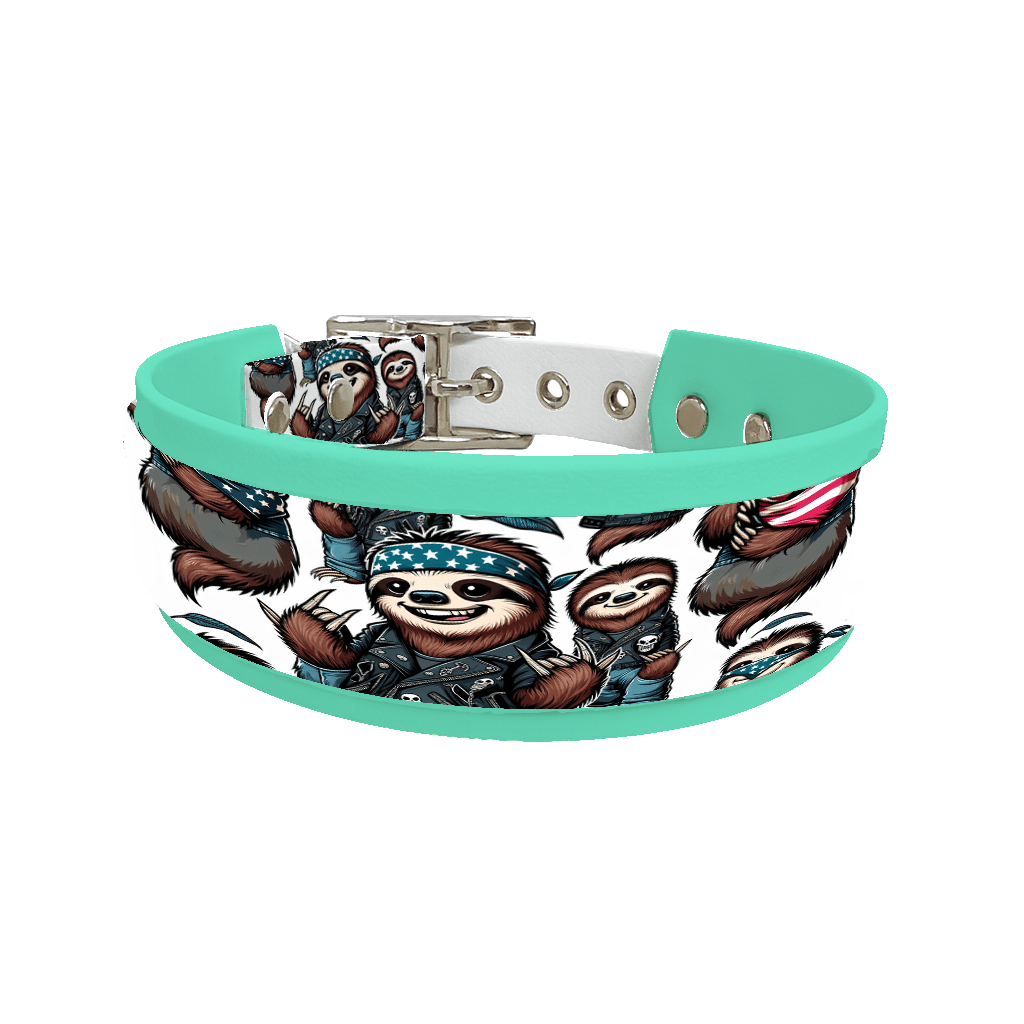 L'atelier du Fourmilier collier double 37 Collier double large pour chien en BioThane® imprimé – Collection animaux pop/kawaii – 38/25 mm