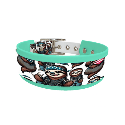 L'atelier du Fourmilier collier double 37 Collier double large pour chien en BioThane® imprimé – Collection animaux pop/kawaii – 38/25 mm