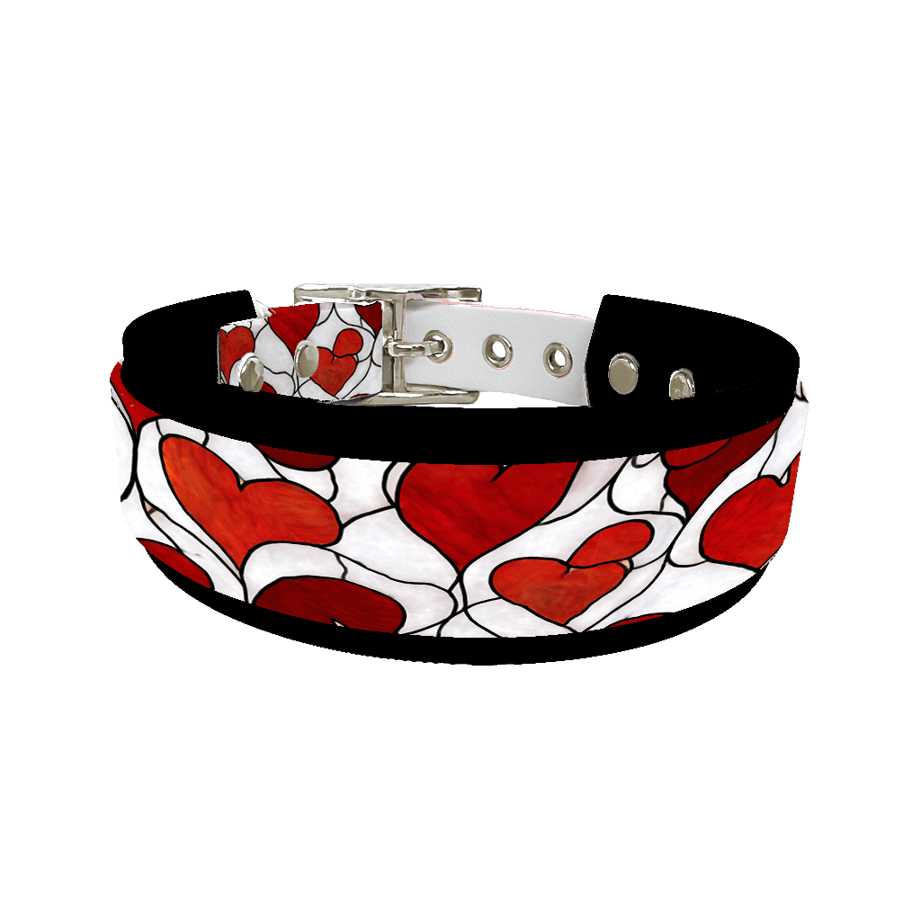 L'atelier du Fourmilier collier double 372 Colliers doubles pour chien – Collection Saint-Valentin (25 mm / 38 mm)