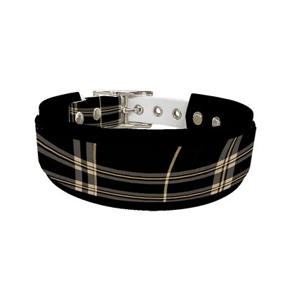 L'atelier du Fourmilier collier double 381 Collier double large pour chien en BioThane® imprimé – Collection tartan– 38/25 mm