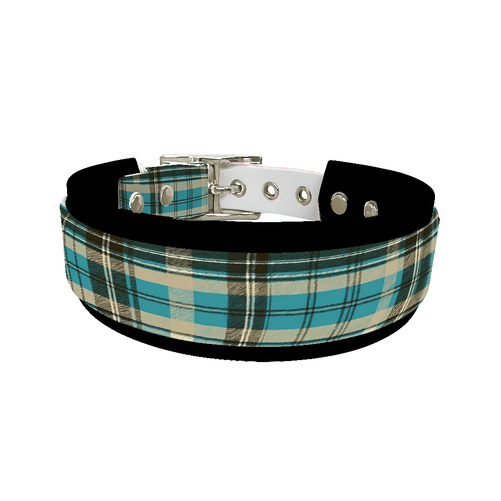 L'atelier du Fourmilier collier double 382 Collier double large pour chien en BioThane® imprimé – Collection tartan– 25/19 mm