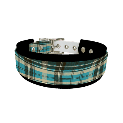 L'atelier du Fourmilier collier double 382 Collier double large pour chien en BioThane® imprimé – Collection tartan– 38/25 mm