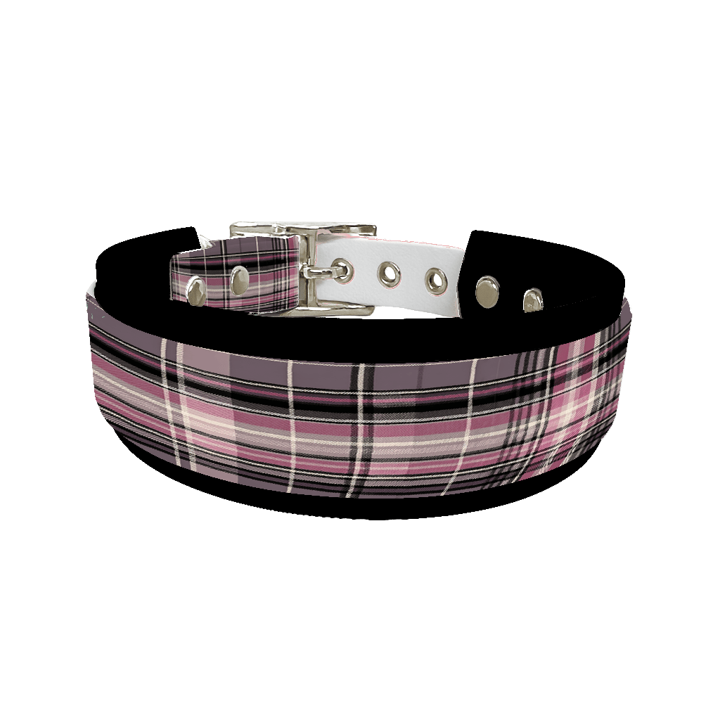 L'atelier du Fourmilier collier double 384 Collier double large pour chien en BioThane® imprimé – Collection tartan– 25/19 mm