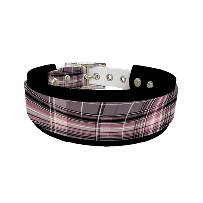 L'atelier du Fourmilier collier double 384 Collier double large pour chien en BioThane® imprimé – Collection tartan– 38/25 mm