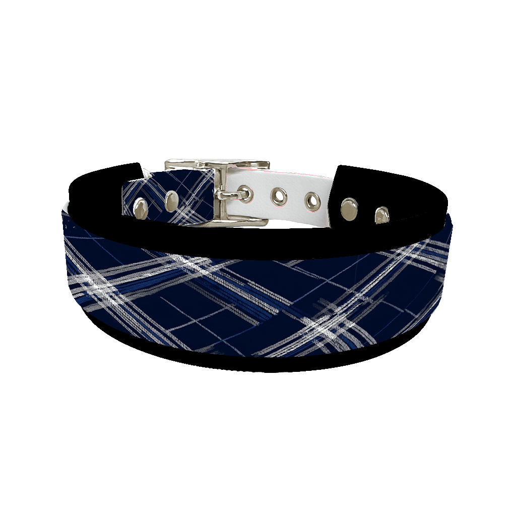 L'atelier du Fourmilier collier double 385 Collier double large pour chien en BioThane® imprimé – Collection tartan– 25/19 mm