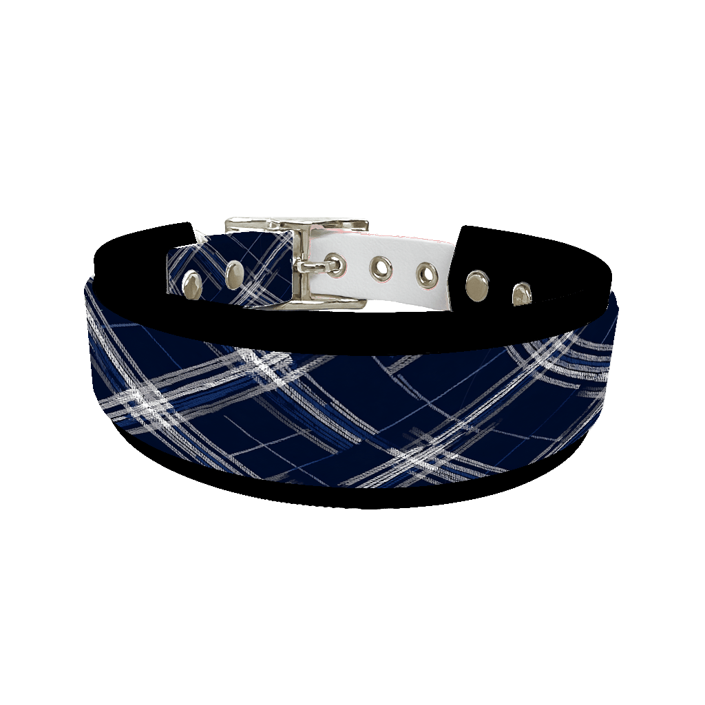 L'atelier du Fourmilier collier double 385 Collier double large pour chien en BioThane® imprimé – Collection tartan– 38/25 mm