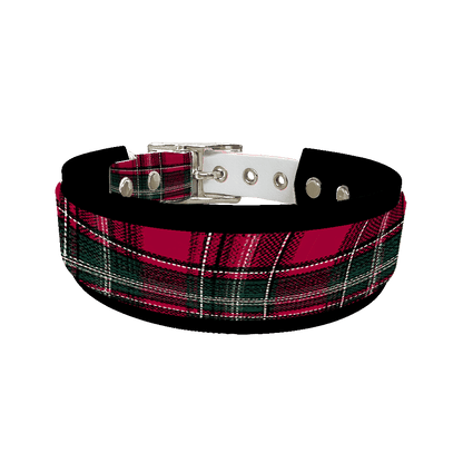 L'atelier du Fourmilier collier double 387 Collier double large pour chien en BioThane® imprimé – Collection tartan– 38/25 mm