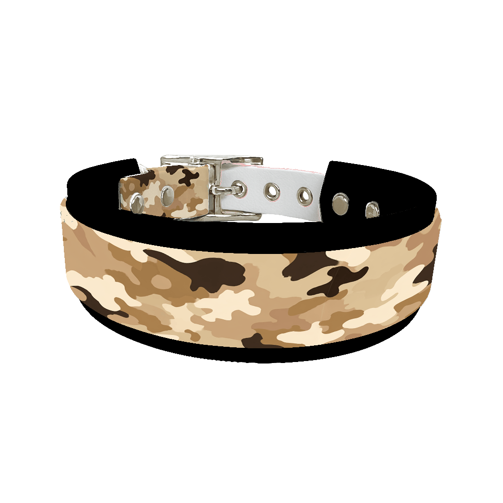 L'atelier du Fourmilier collier double 394 Collier double large pour chien en BioThane® imprimé – Collection camouflage– 38/25 mm