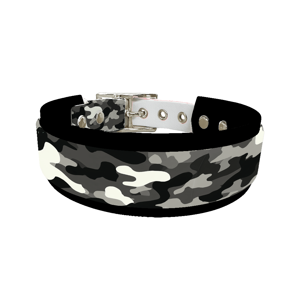 L'atelier du Fourmilier collier double 395 Collier double large pour chien en BioThane® imprimé – Collection camouflage– 38/25 mm