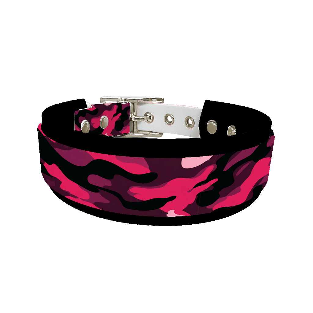 L'atelier du Fourmilier collier double 397 Collier double large pour chien en BioThane® imprimé – Collection camouflage– 38/25 mm