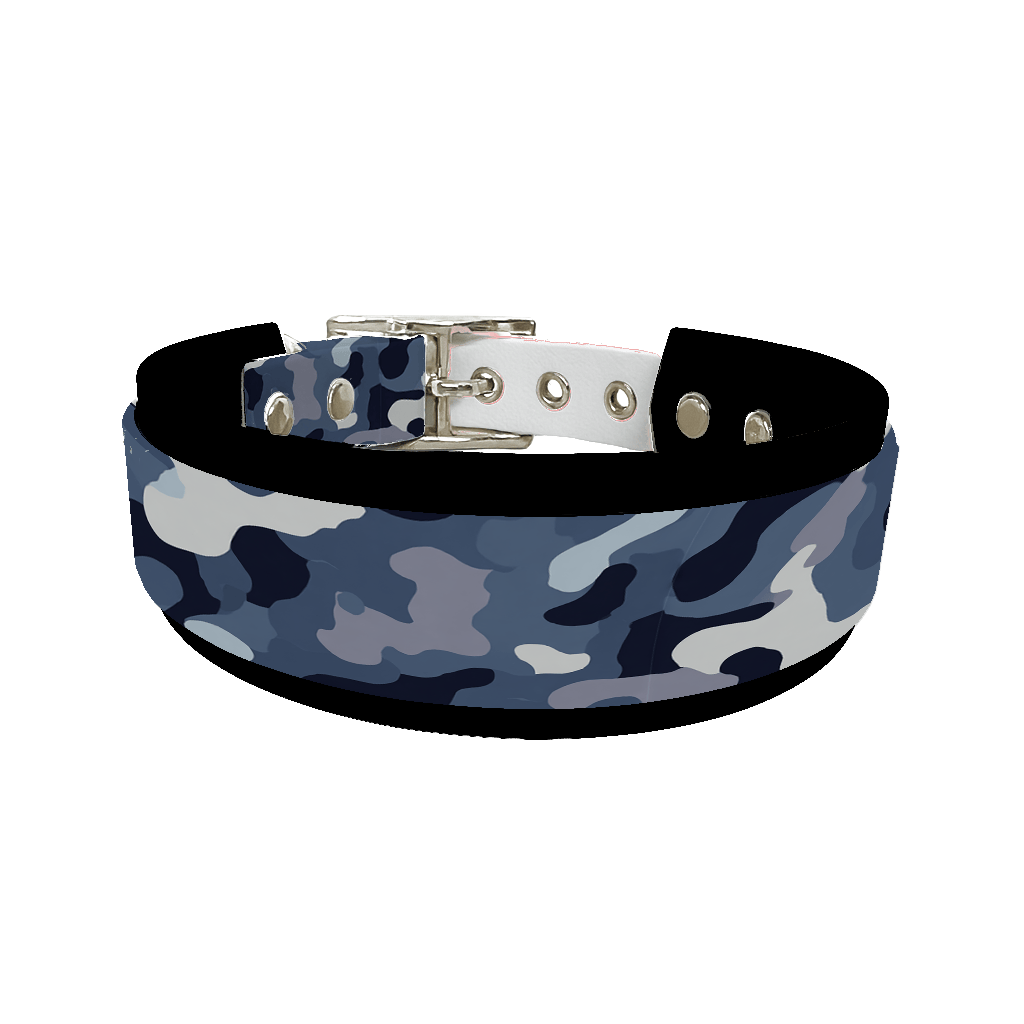 L'atelier du Fourmilier collier double 398 Collier double large pour chien en BioThane® imprimé – Collection camouflage– 38/25 mm