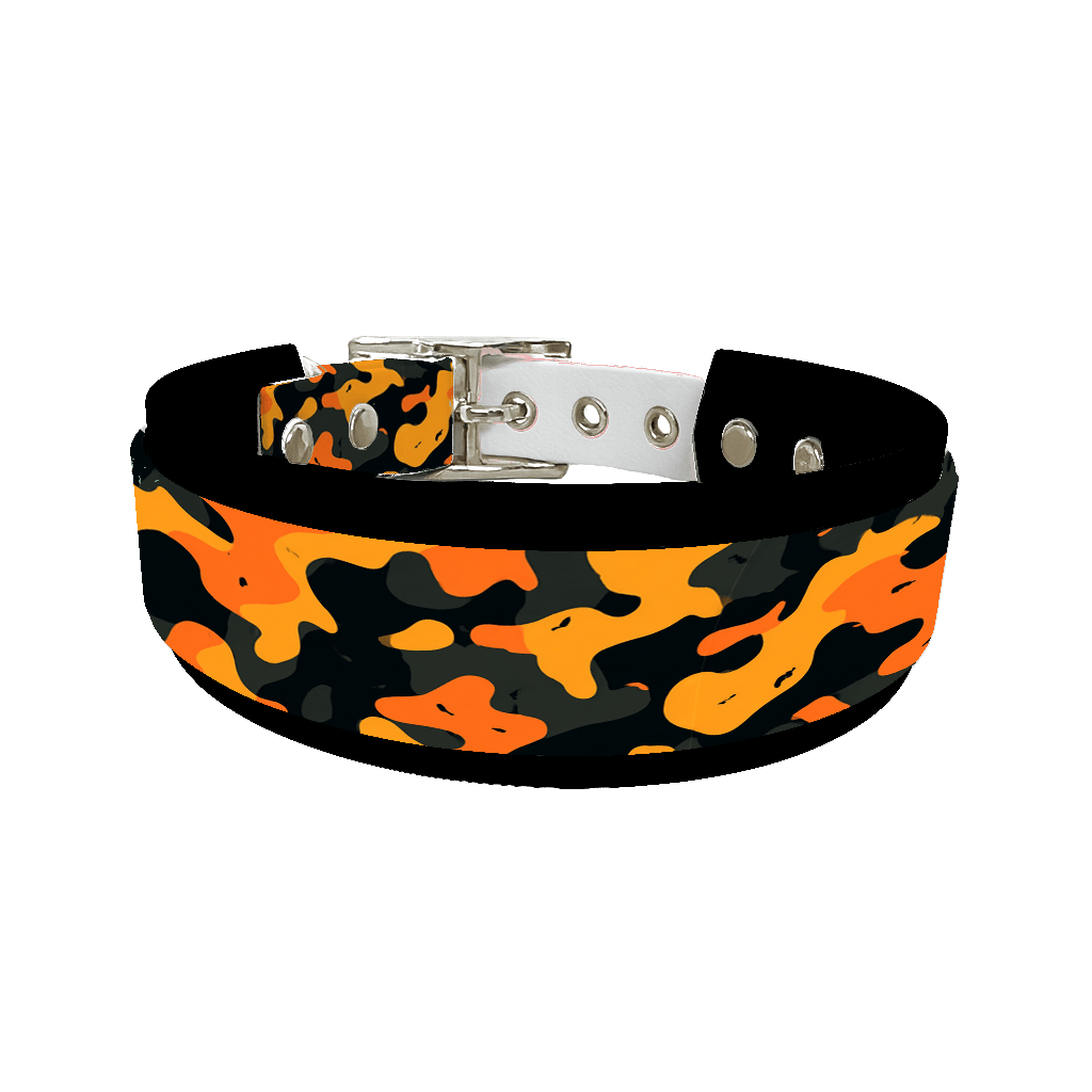L'atelier du Fourmilier collier double 399 Collier double large pour chien en BioThane® imprimé – Collection camouflage– 38/25 mm