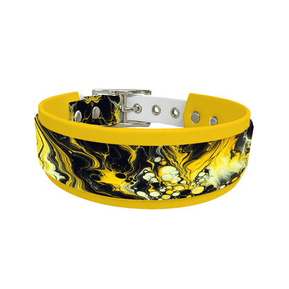 L'atelier du Fourmilier collier double 4 Collier double large pour chien en BioThane® imprimé – Collection abstrait – 38/25 mm