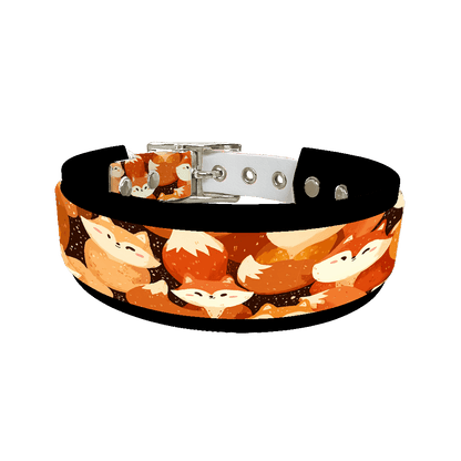 L'atelier du Fourmilier collier double 402 Collier double large pour chien en BioThane® imprimé – Collection animaux pop/kawaii – 38/25 mm