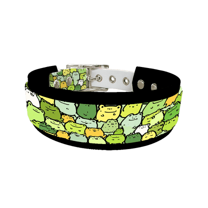 L'atelier du Fourmilier collier double 403 Collier double large pour chien en BioThane® imprimé – Collection animaux pop/kawaii – 38/25 mm
