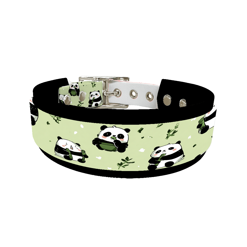 L'atelier du Fourmilier collier double 404 Collier double large pour chien en BioThane® imprimé – Collection animaux pop/kawaii – 38/25 mm