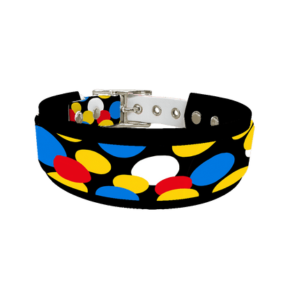 L'atelier du Fourmilier collier double 407 Collier double large pour chien en BioThane® imprimé – Collection pop art– 38/25 mm