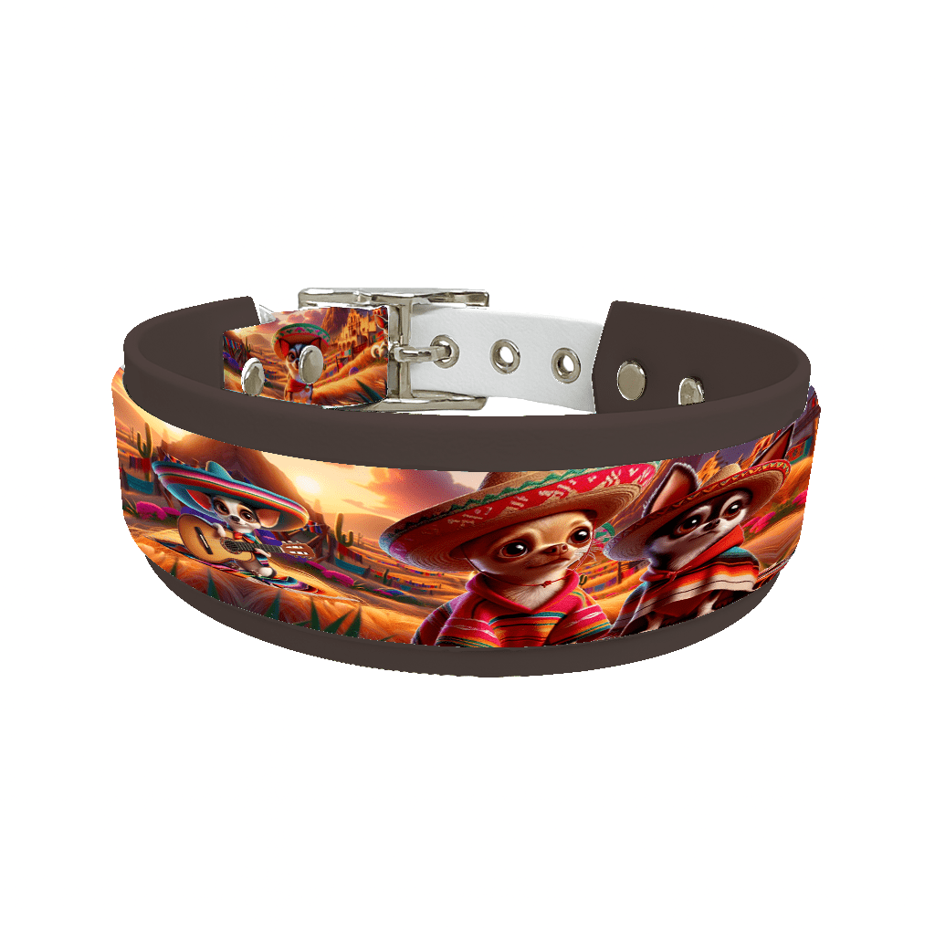 L'atelier du Fourmilier collier double 41 Collier double large pour chien en BioThane® imprimé – Collection chiens– 38/25 mm