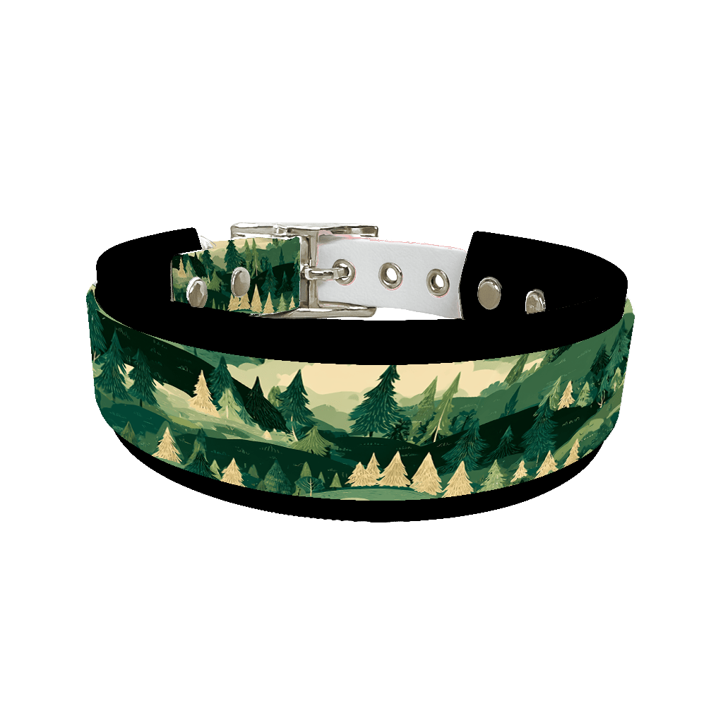 L'atelier du Fourmilier collier double 411 Collier double large pour chien en BioThane® imprimé – Collection paysage– 25/19 mm