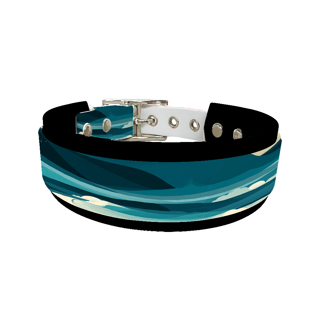 L'atelier du Fourmilier collier double 412 Collier double large pour chien en BioThane® imprimé – Collection paysage– 25/19 mm