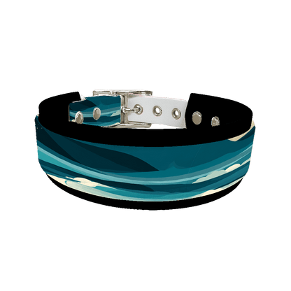 L'atelier du Fourmilier collier double 412 Collier double large pour chien en BioThane® imprimé – Collection paysage– 25/19 mm