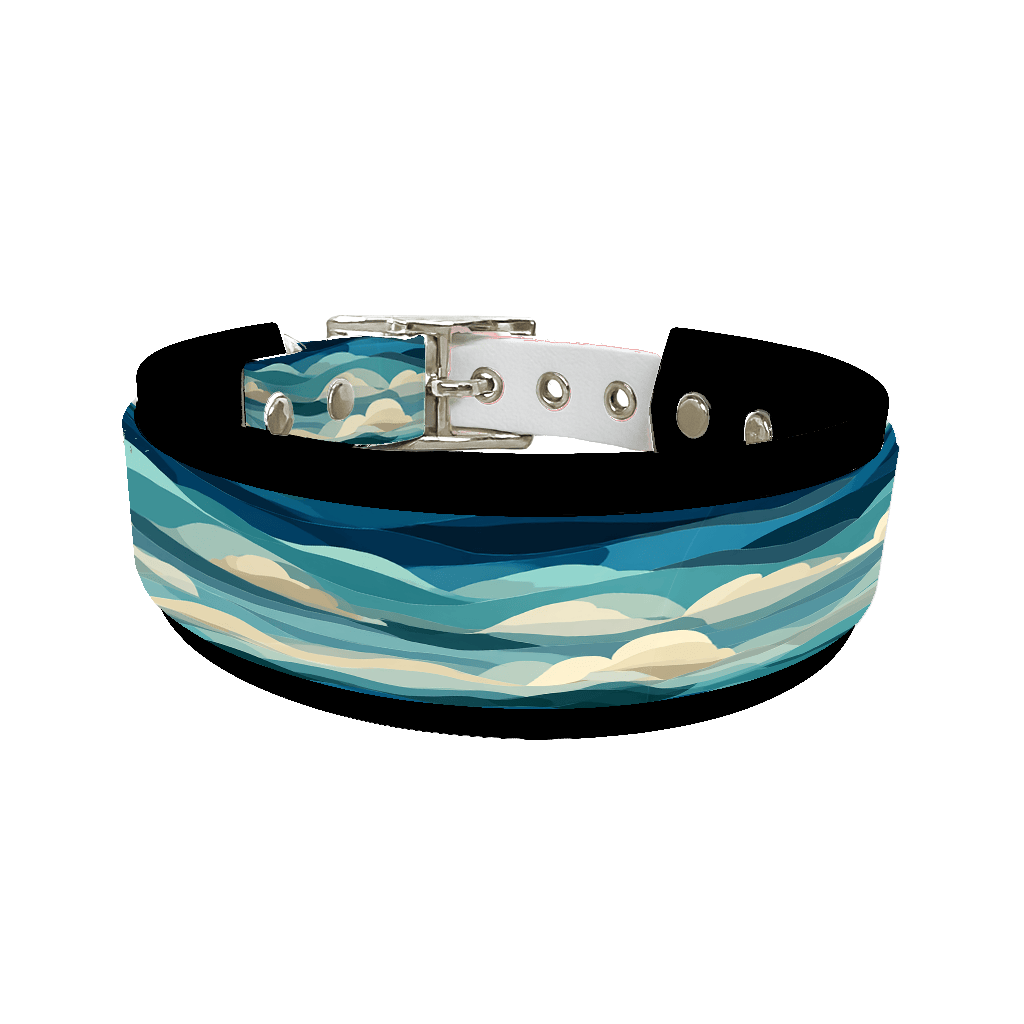 L'atelier du Fourmilier collier double 413 Collier double large pour chien en BioThane® imprimé – Collection paysage– 25/19 mm
