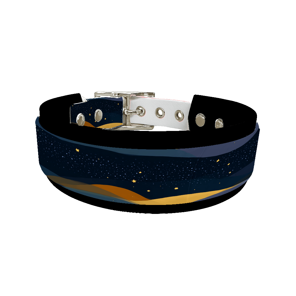 L'atelier du Fourmilier collier double 415 Collier double large pour chien en BioThane® imprimé – Collection paysage– 38/25 mm