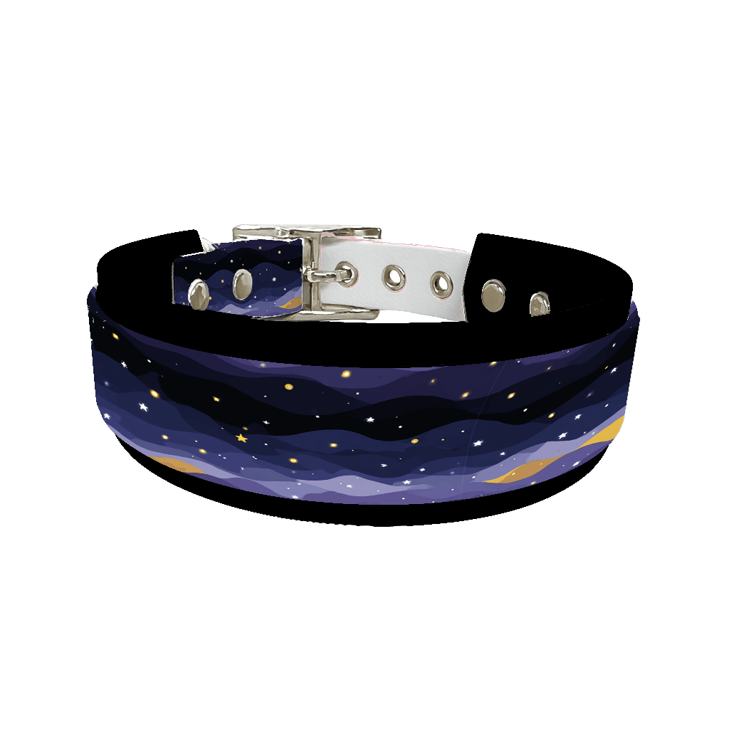 L'atelier du Fourmilier collier double 417 Collier double large pour chien en BioThane® imprimé – Collection paysage– 38/25 mm