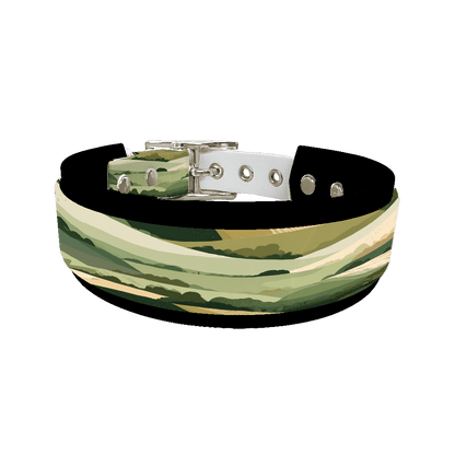 L'atelier du Fourmilier collier double 418 Collier double large pour chien en BioThane® imprimé – Collection paysage– 38/25 mm