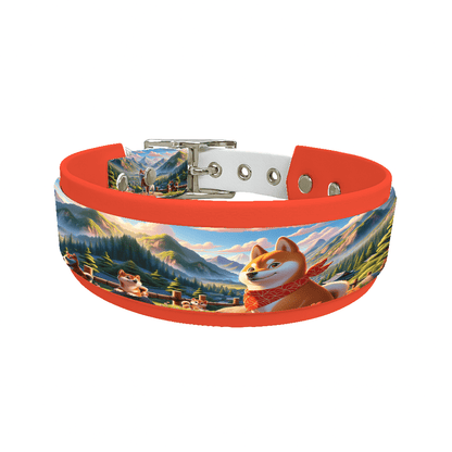 L'atelier du Fourmilier collier double 42 Collier double large pour chien en BioThane® imprimé – Collection chiens– 38/25 mm