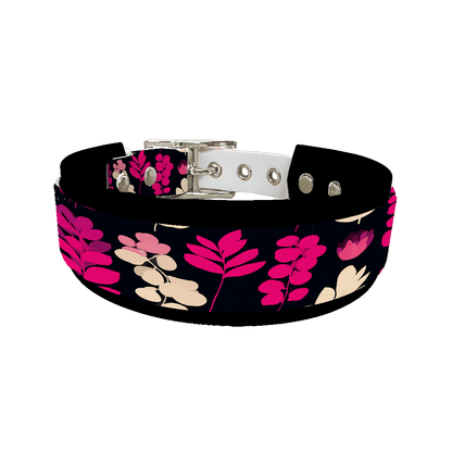 L'atelier du Fourmilier collier double 425 Collier double large pour chien en BioThane® imprimé – Collection plantes et fleurs – 38/25 mm