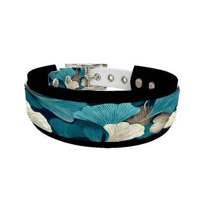 L'atelier du Fourmilier collier double 428 Collier double large pour chien en BioThane® imprimé – Collection plantes et fleurs – 38/25 mm